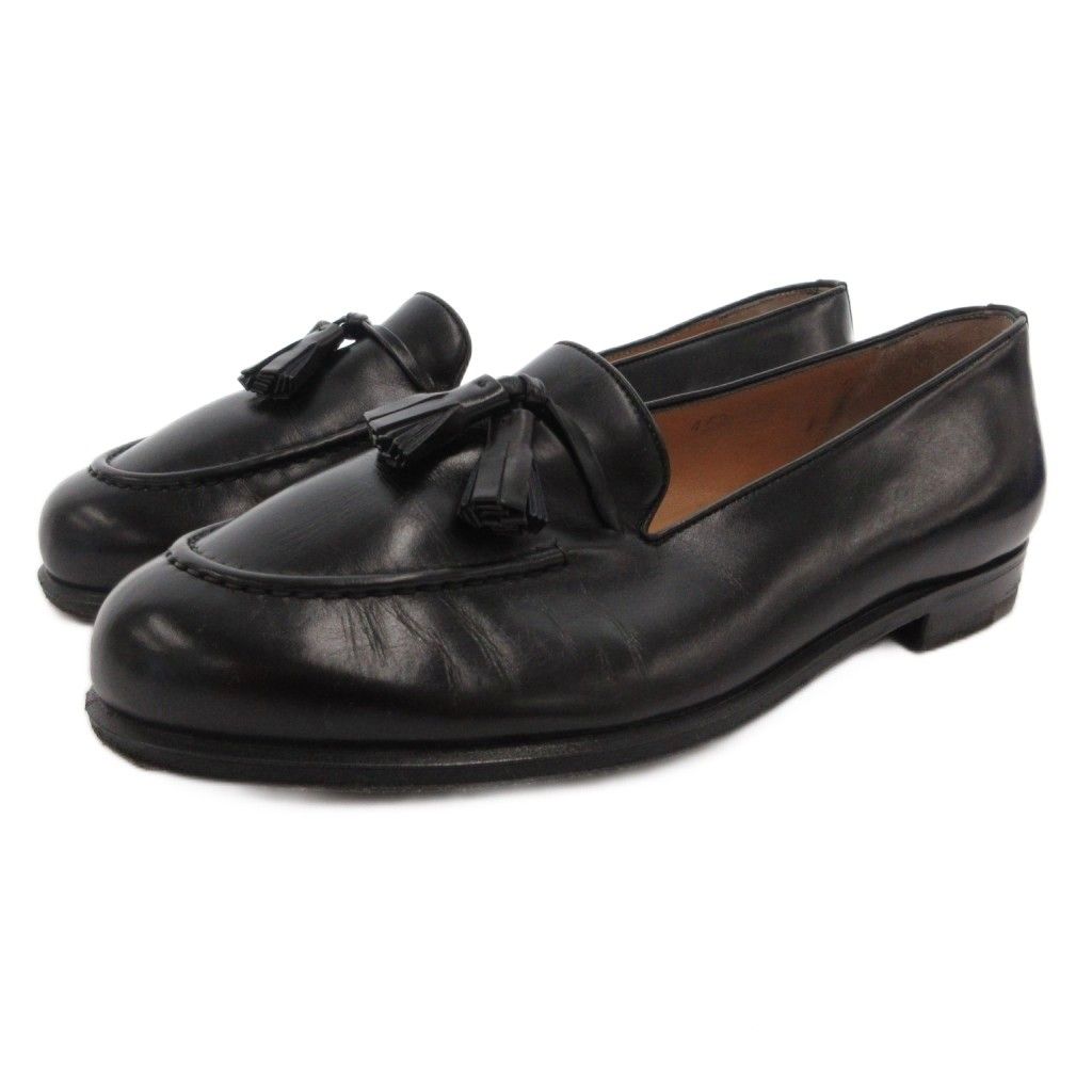 サルヴァトーレフェラガモ Salvatore Ferragamo タッセルローファー シューズ Uチップ レザー 5.5 黒 ブラック /GV ■GY50