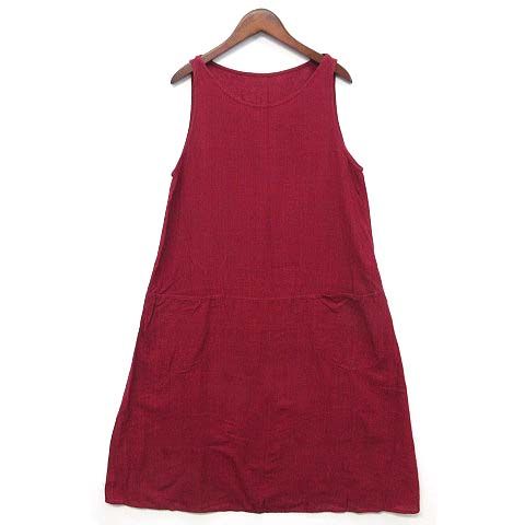 ババグーリ Babaghuri コットン ノースリーブ ワンピース ワインレッド M J0542FA611 10,425円