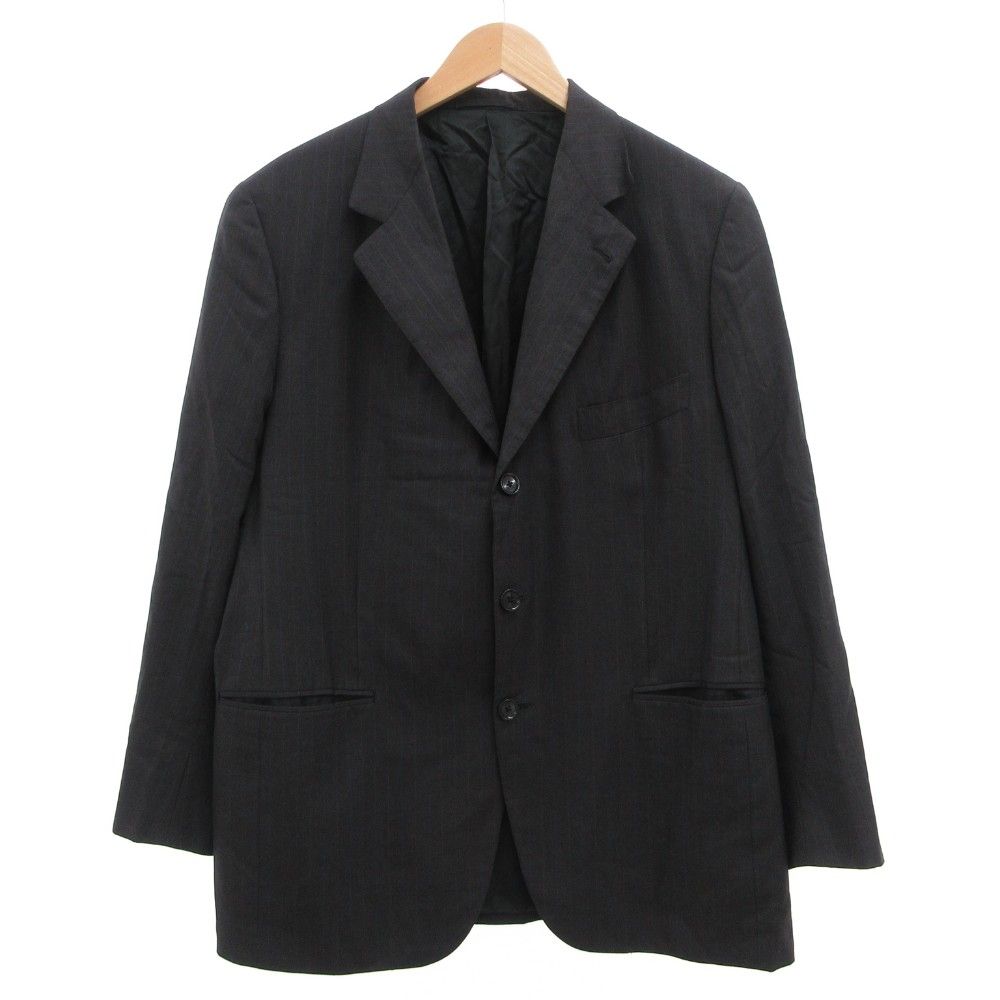 ロロピアーナ Loro Piana テーラードジャケット SUPER180'S 14.5ミクロン ウール ダークグレー シングルブレスト ハーフ丈 /SD ■GY50