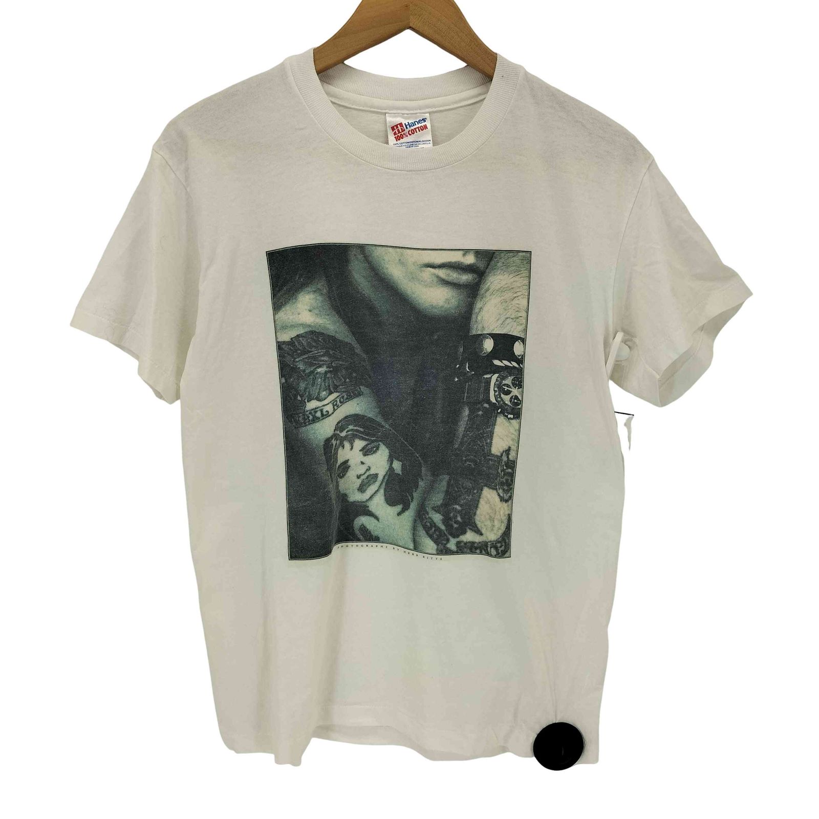 ヘインズ Hanes 90s USA製シングルステッチ フォトプリント クルーネックTシャツ メンズ import：M
