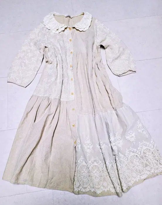 トゥーStorageジニ リネン ロング丈ワンピース ポール1347