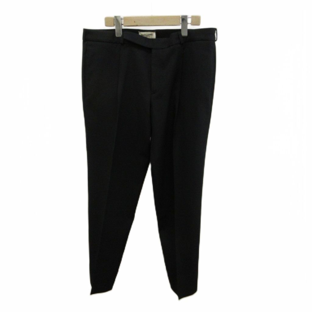 サンローラン パリ SAINT LAURENT PARIS パンツ スラックス ウール ジップフライ 50 XL 黒 ブラック 483922 /XZ ■GY19
