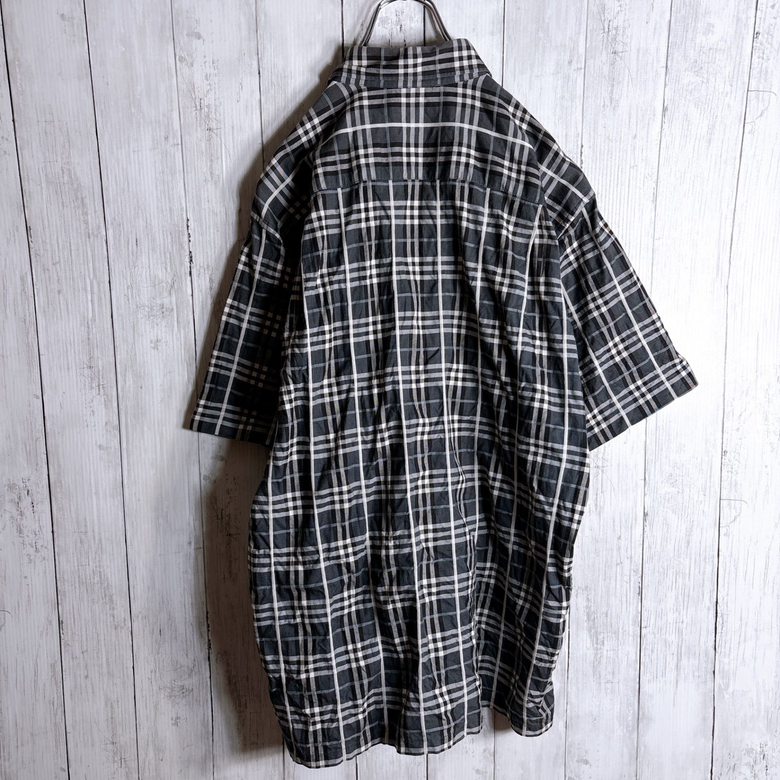 定番チェック】BURBERRY LONDON Check Shirt チェックシャツ グレー 