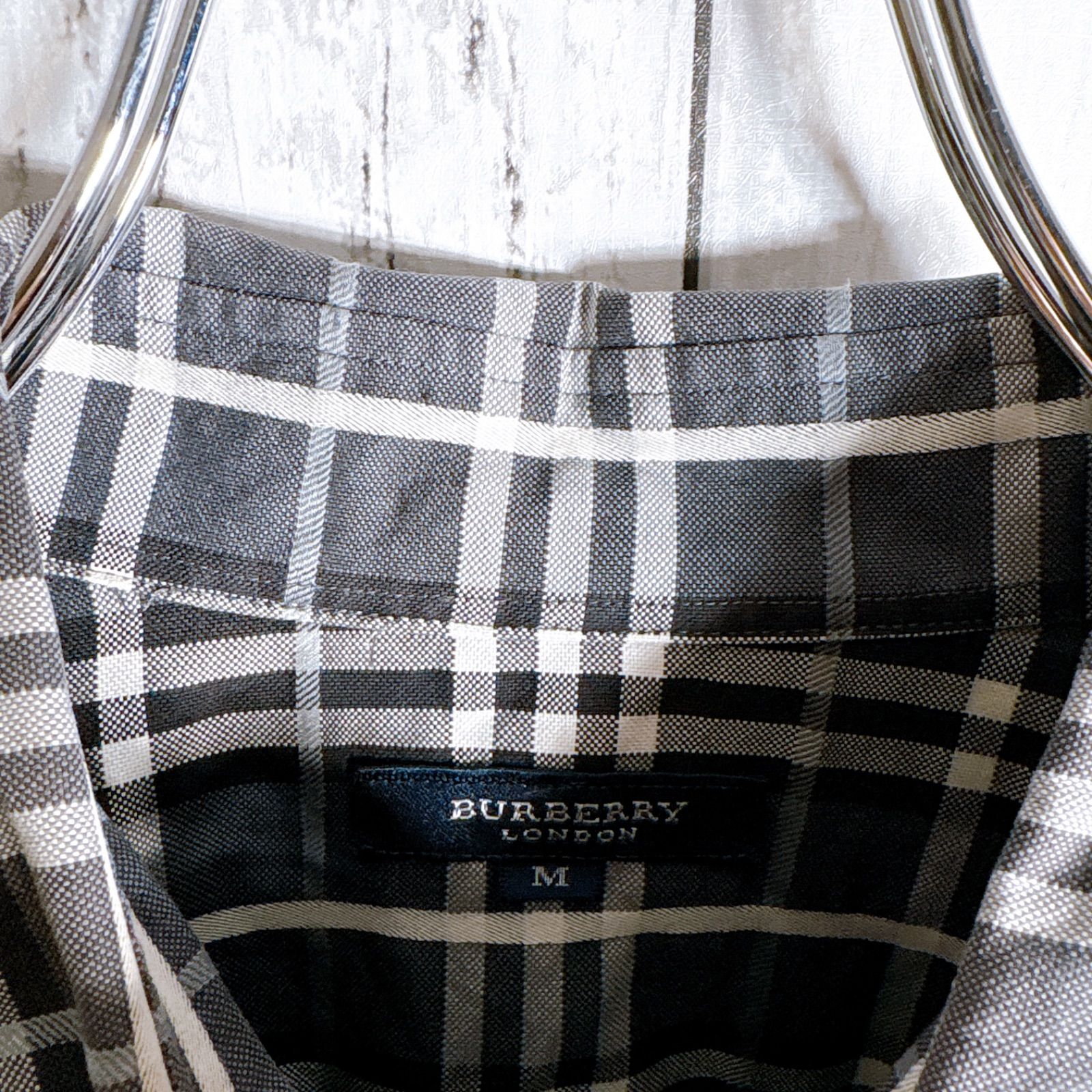 定番チェック】BURBERRY LONDON Check Shirt チェックシャツ グレー 