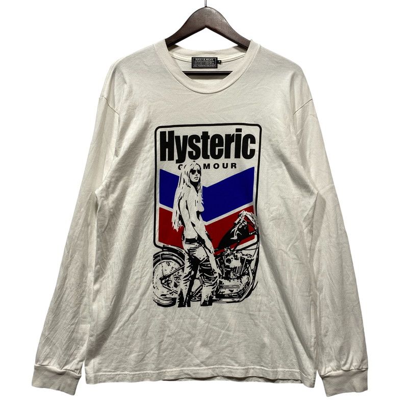 【中古品】 HYSTERIC GLAMOUR ヒステリックグラマー MOTORCYCLE GIRL L/S TEE 02253CL07 ロングスリーブTシャツ 長袖 プリント トップス 【140-260626-ay-03-izu】