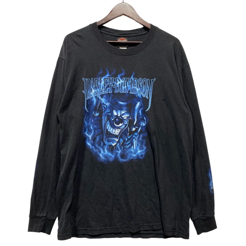 【中古品】 HARLEY DAVIDSON ハーレーダビッドソン BLUE FLAME JOKER L/S TEE ブルーフレイム ジョーカー ロングスリーブTシャツ 長袖 プリント トップス 【146-260626-ay-02-izu】