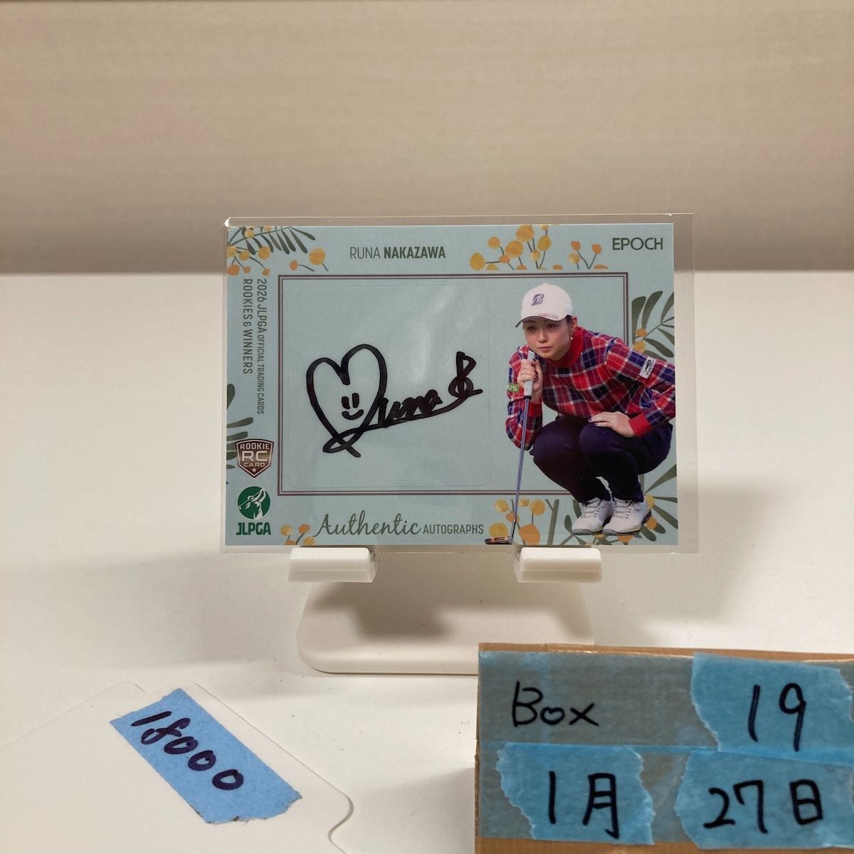 2026 Epoch JLPGA Rookies & Winners 中澤瑠来 Runa Nakazawa 10/10 直筆サインカード 女子プロゴルフ RC ルーキー Rookie ラストナンバー カード