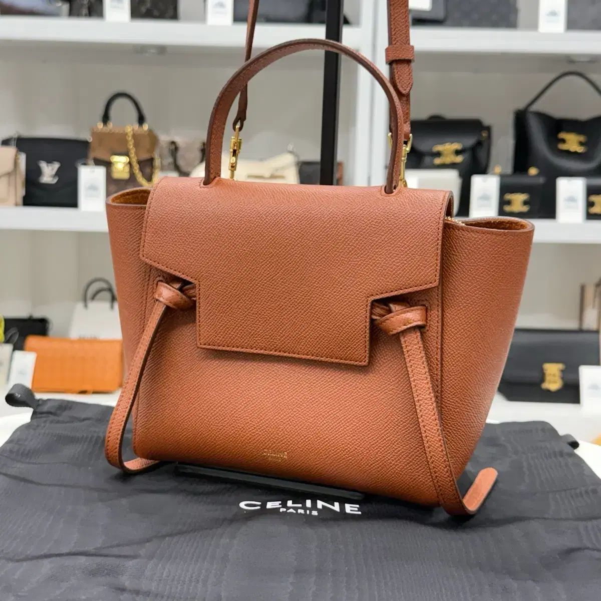 OS Celine セリーヌ カーフスキン ナノ ベルトバッグ