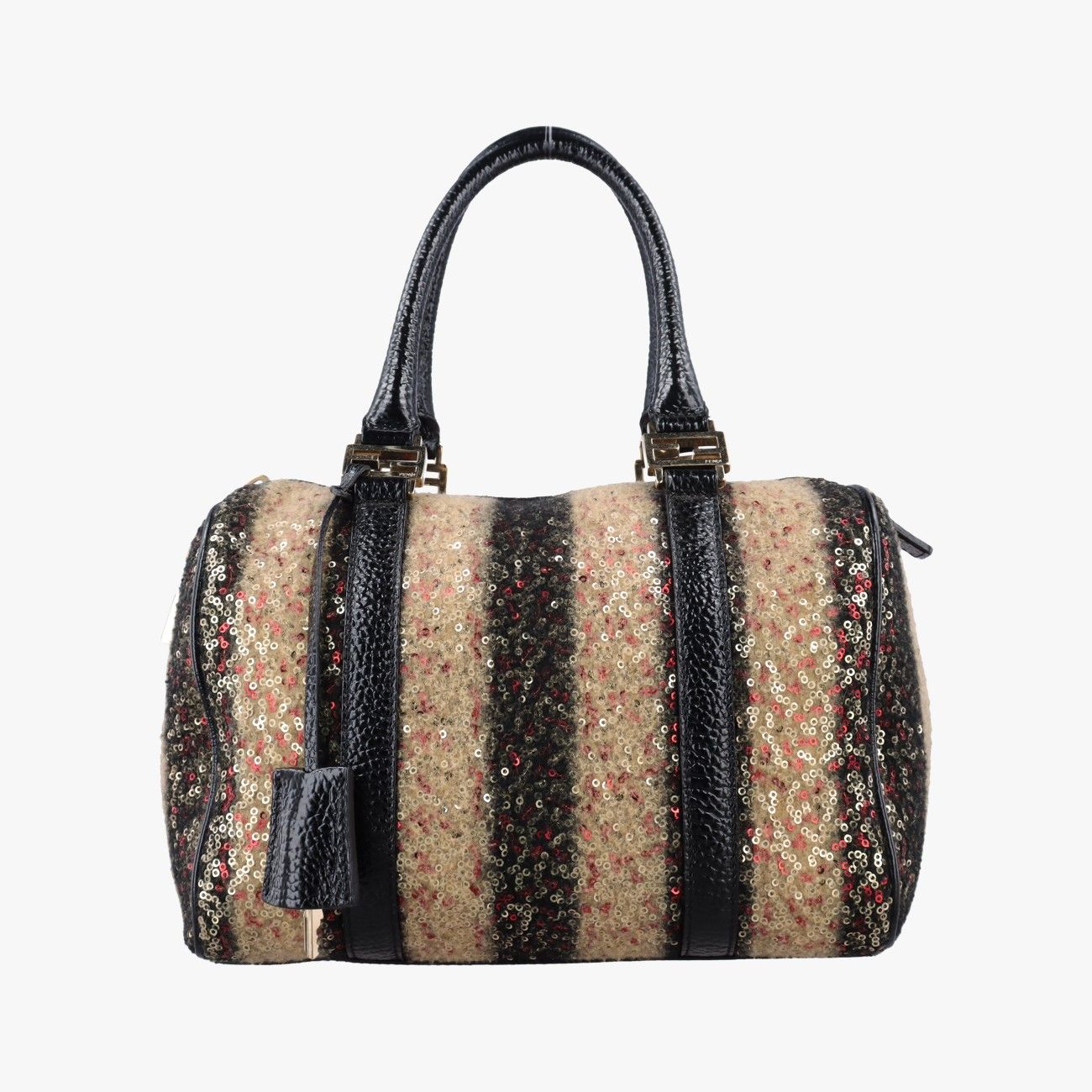 フェンディFendiフォーエバー バウレット マルチカラー スパンコール刺繍 ウールファブリック × パテント 8BL068 2305/8BL068 ZGE/089