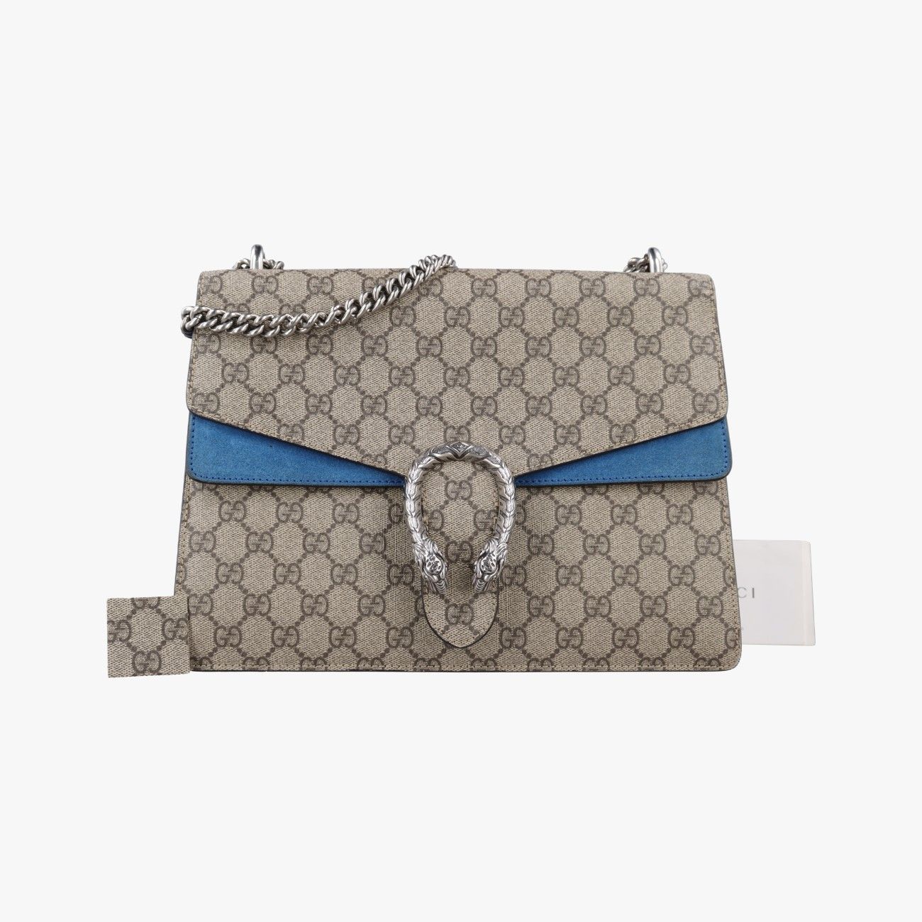 グッチGucciディオニュソス ベージュ×ブルー PVCコーティングキャンバス × スエード 403348 I020216201