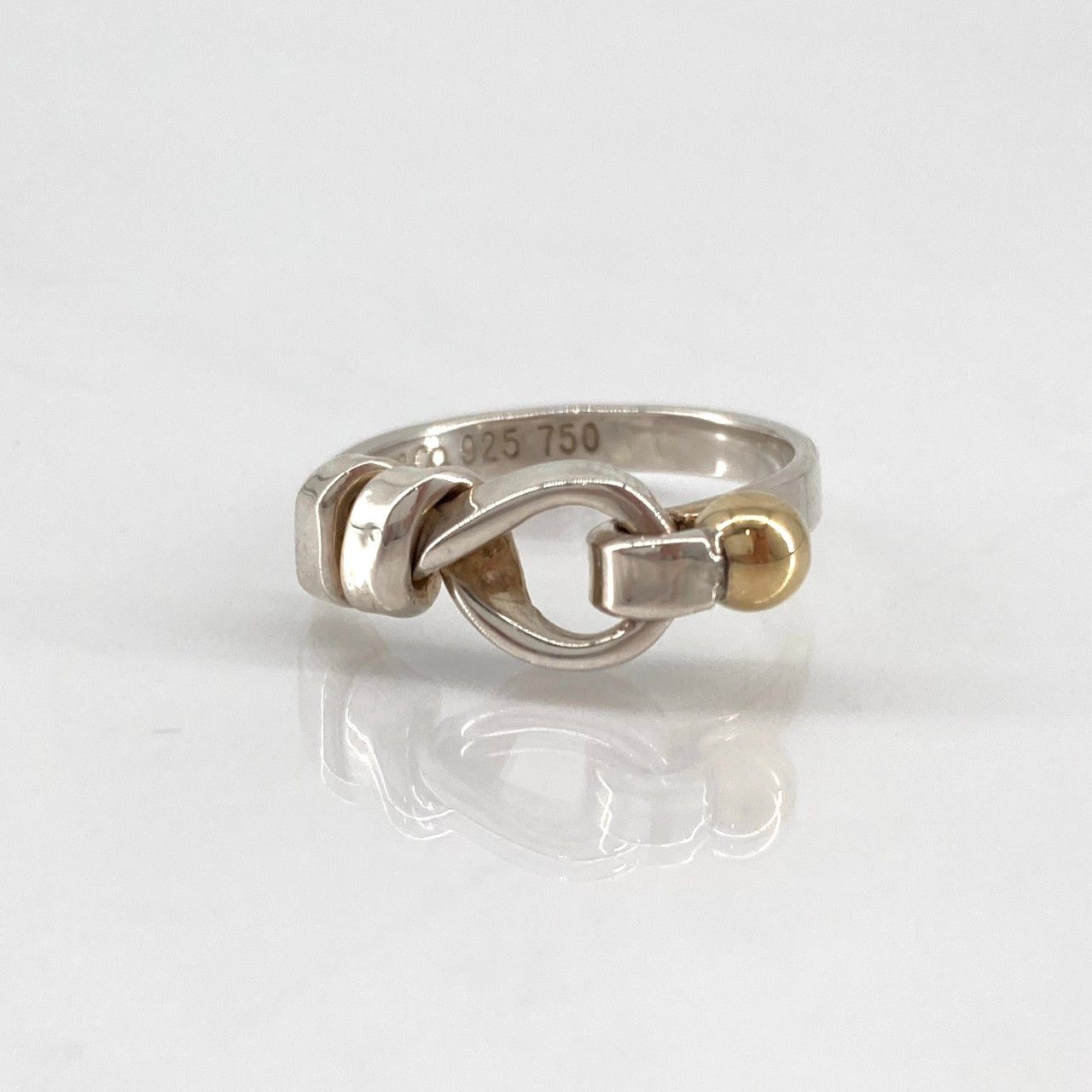 TIFFANY&Co.（ティファニー） フック＆アイ ラブノット Ag925/750 ＃9号 リング・指輪 シルバー×ゴールド