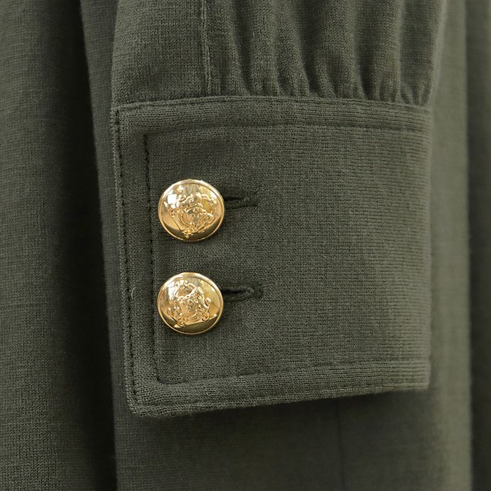 q*e様 極美品 CELINE セリーヌ ウール カシミヤ 馬車刺繍 金ボタン CELINE セリーヌ ニットワンピース サイズ XS レディース サルキー