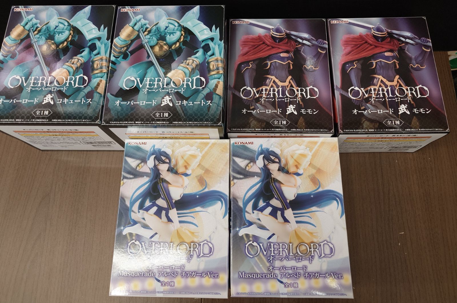 フィギュア　OVERLORD モモン×2　コキュートス×2　アルベド チアガールVer.×2