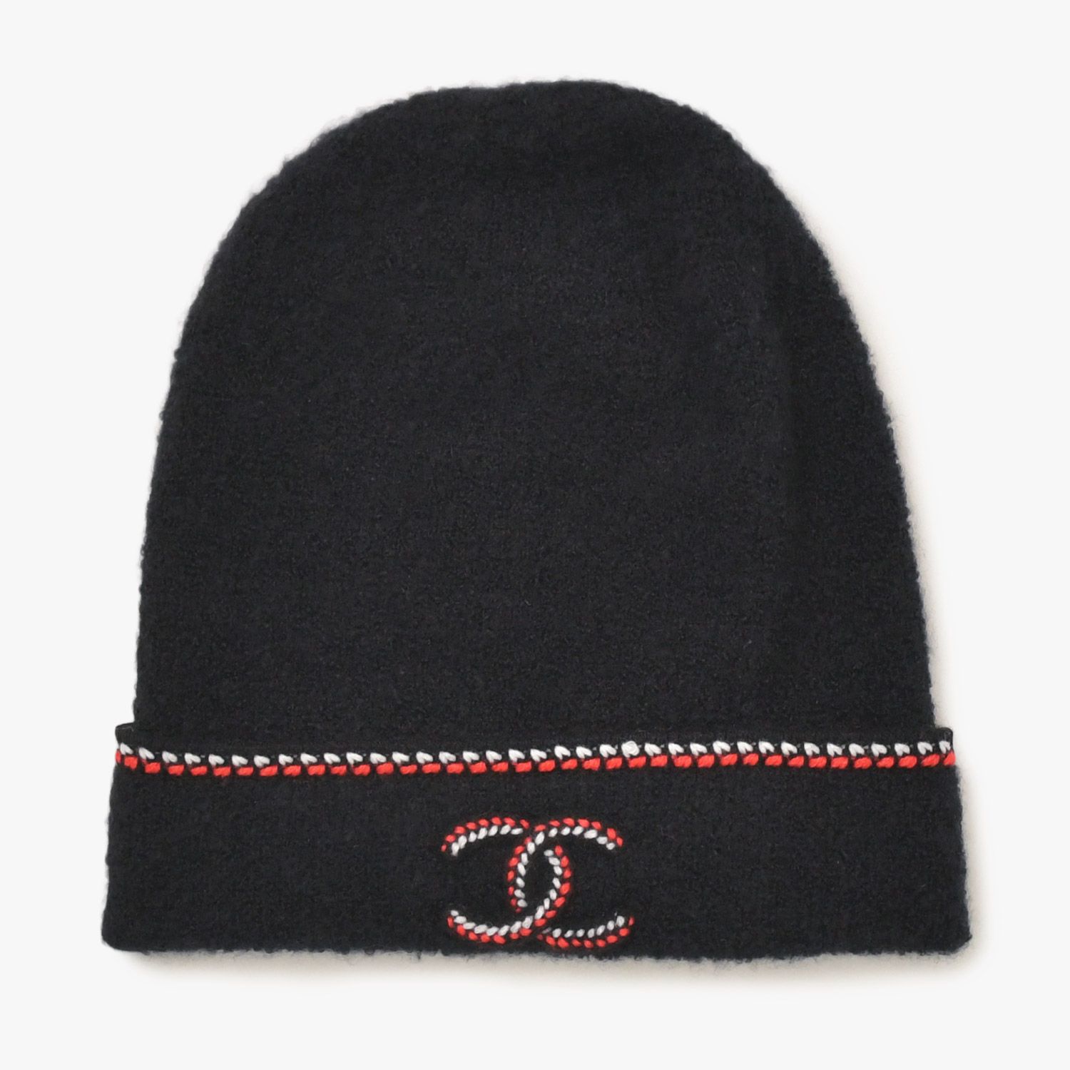 極美品 CHANEL シャネル ニット帽 ニットキャップ カシミヤ シルク
