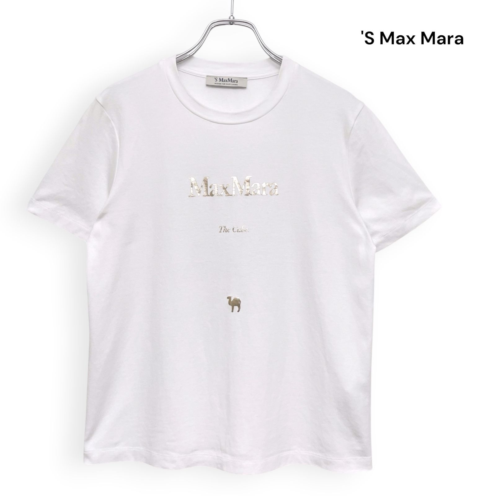 'S Max Mara エス マックスマーラ ゴールド プリント 半袖 Tシャツ SizeS /R26441