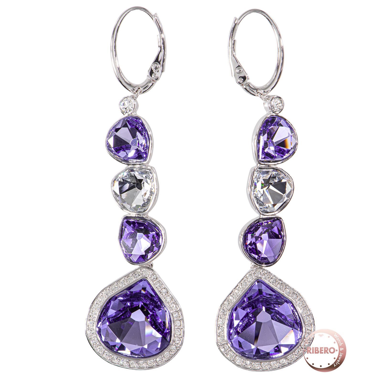 SWAROVSKI スワロフスキー Tatiana タチアナ ピアス クリスタル メタル パープル クリア【中古】