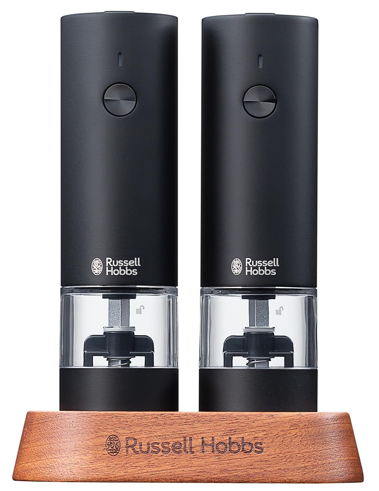 ラッセルホブス 電動ミル 充電式 ソルト&ペッパー 岩塩 胡椒 スパイス 粗さ調節可能 ミニ 2本セット ブラック 7942JP-BK送料無料 ce6fcace