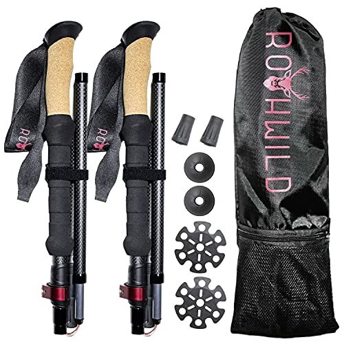 Rothwild ドイツ産 トレッキングポール 2本セット 超軽量 高強度 登山 収納バッグ付 ストック ステッキ ウォーキング 登山杖 ポール送料無料 25f794b7
