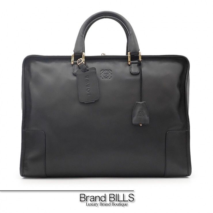 美品 LOEWE ロエベ アマソナ 40 ハンドバッグ ボストンバッグ 359.79.011 アナグラム ブラック ゴールド金具 ユニセックス