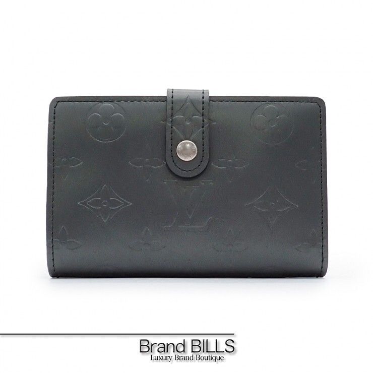 未使用品 LOUIS VUITTON ルイ ヴィトン ポルトモネ・ビエ・ヴィエノワ 折り財布 M65155 がま口 モノグラム・マット メタリック ブルー系 シルバー金具 レディース