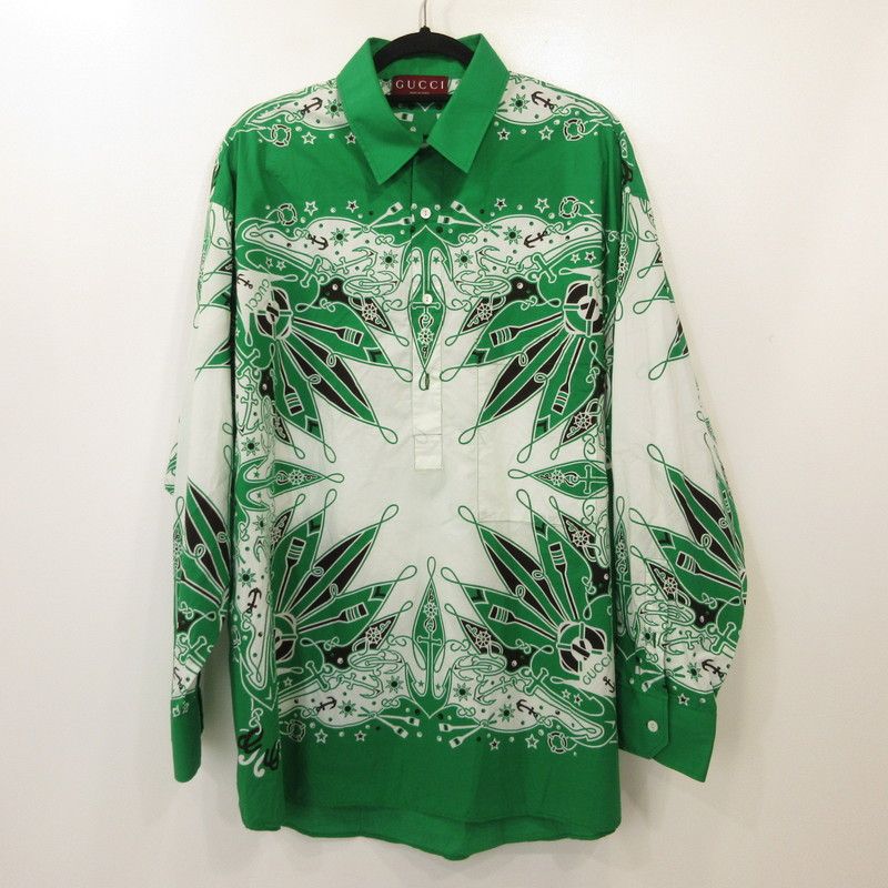 【姫路東店】 中古 GUCCI | グッチ 長袖シャツ Sailor Bandana Print Shirt 787530 国内正規品 サイズ：50 【135】