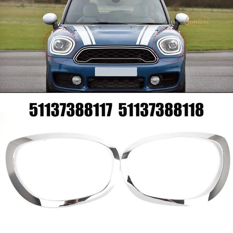 2017-2021 F60 BMW MINI COOPER COUNTRYMAN ヘッドライトトリムカバーリングトリム 51137388117 51137388118