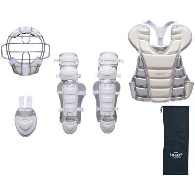 限定品 ゼット ジュニア用キャッチャー防具4点セット ホワイト×シルバー 袋付 暑さ対策用 BL8330WHA 1113