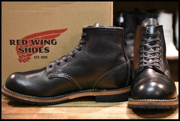 【8D 箱付 良品 18年】レッドウィング 9414 ベックマン 黒 ブラック フェザーストーン プレーントゥ ブーツ 9014 redwing HOPESMORE【GF309】