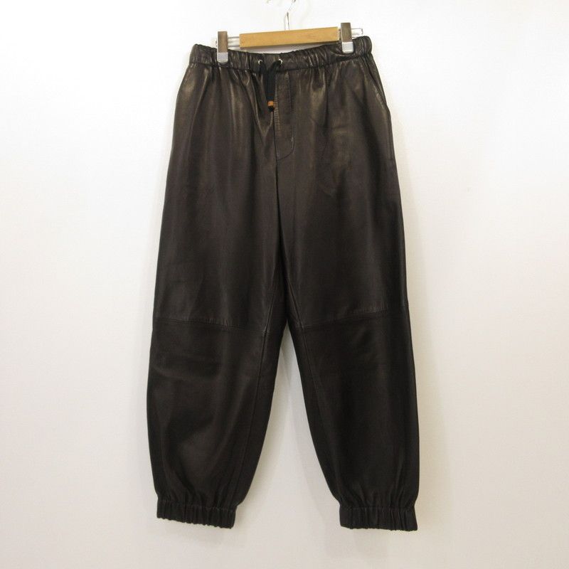 【姫路東店】 中古 GUCCI | グッチ パンツ 738235 国内正規品　羊革 ブラック サイズ：46 【135】