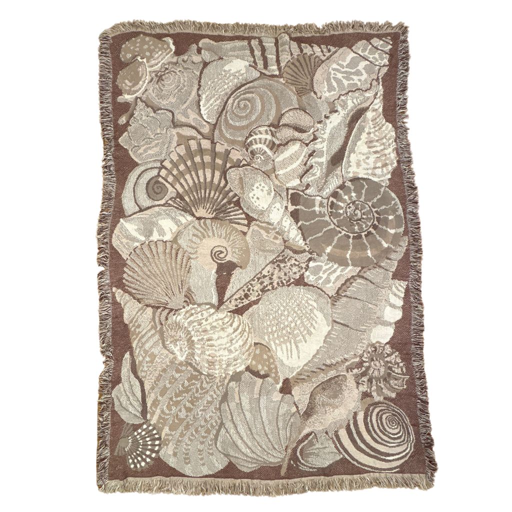 vintageラグ ブランケット マルチカバー タペストリー アンモナイト 貝殻 レトロ 化石 Rug Blanket Ammonite 3302
