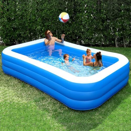 プール 大型 家庭用プール 折り畳み式 子供用 ファミリープール 大容量 夏の日 スイミング 水遊び 収納便利 耐高温 耐摩擦 芝生遊び・屋上庭園・室内・砂場・庭 暑さ対策 (260*160*56CM)★ 56988a97
