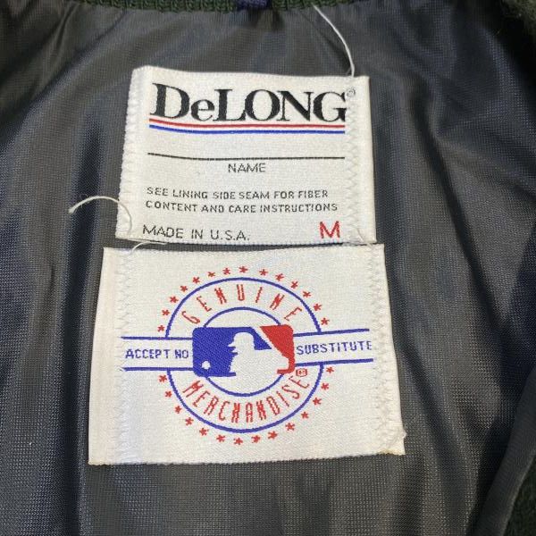 中古】DeLONG 90s MLB アスレチックス スタジャン(袖汚れあり