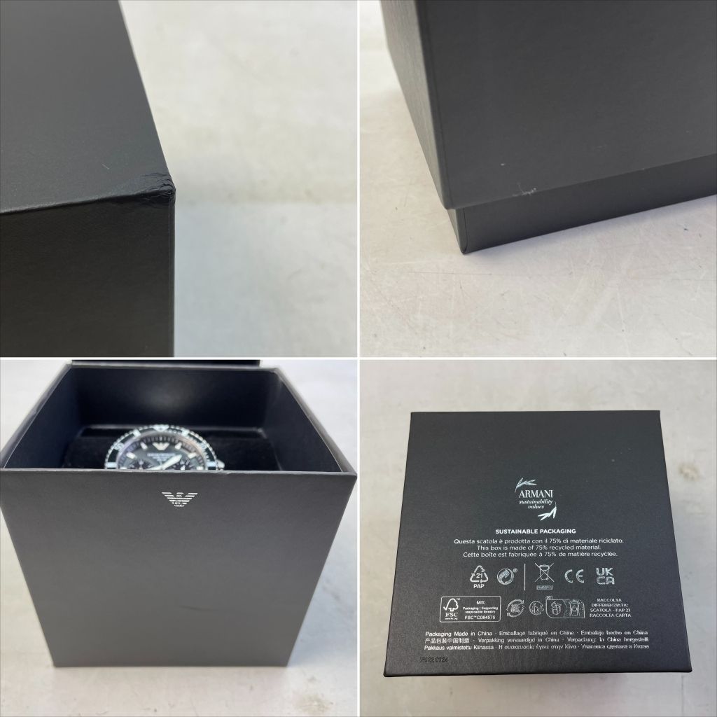 【美品】メルカリ1点限り‼︎GIORGIO ARMANI アルマーニ　エナメル 01w-6940 エンポリオ・アルマーニ Emporio Armani WORLD EXPLORER