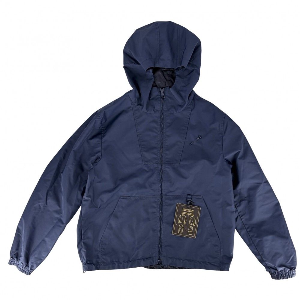 ルイヴィトン ブルゾン メンズ モノグラム リバーシブルブルゾンジャケット アウター ステープルズ アパレル 服 LOUIS VUITTON 50 ネイビー 紺 ナイロン 秋【中古品】