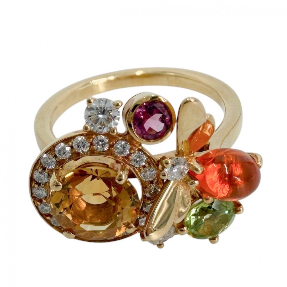 ショーメ 指輪 レディース アトラップモワ リアンダイヤリング 18金YG Au750 ジュエリー アクセサリー Chaumet K18イエローゴールド ダイヤモンド 約11.5号 約5.6g【中古品】