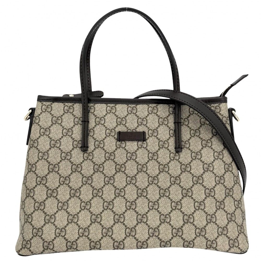 グッチ 2WAY レディース 斜め掛け ハンドバッグ トートバッグ ショルダーバッグ GUCCI 353440 GGスプリームキャンバス レザー ブラウン 茶 ベージュ ゴールド金具 美品【中古品】