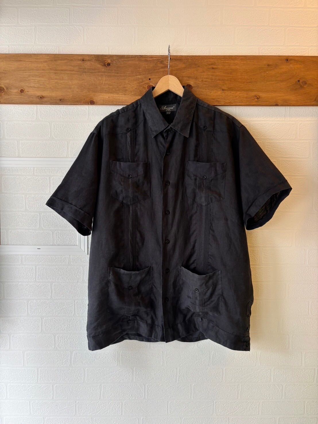 キューバシャツ　リネン素材　Lサイズ