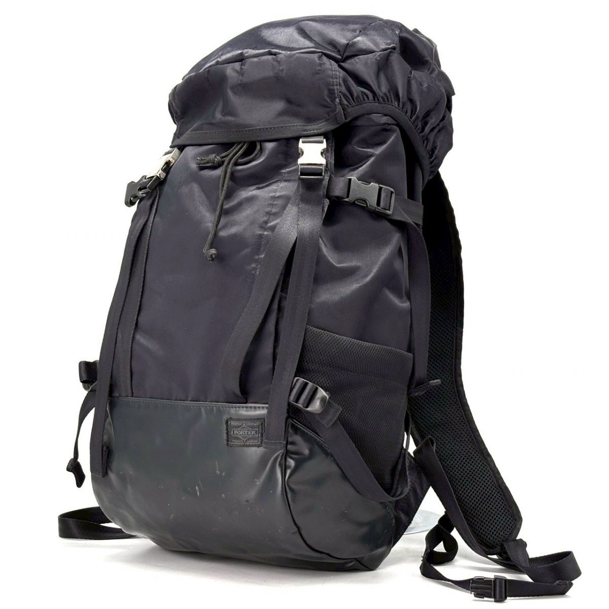 【遠くへ向かう背中に】　PORTER × SAC'S BAR ストームナイロンリュック バックパック 大容量　ブラック