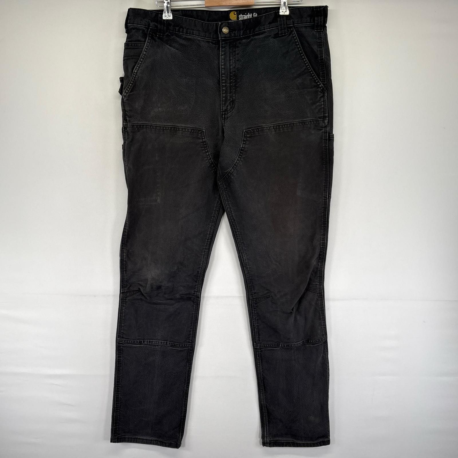 古着 カーハート Carhartt デニム パンツ ペインター ダブルニー ワンポイント ジップ ブラックデニム W38 L36 ブラック系 メンズ