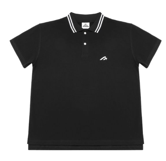 L MJD ウェーブ ロゴ ポロ ブラック