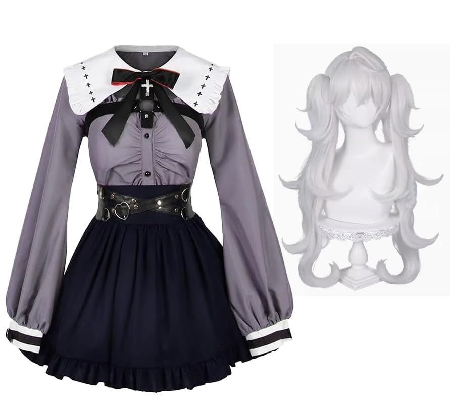 葛葉 くずは コスプレ衣装 女体化 コスプレ衣装+ ウィッグ+髪飾り付き+靴飾り+ 靴下 学園祭 祭り 仮装 cosplay