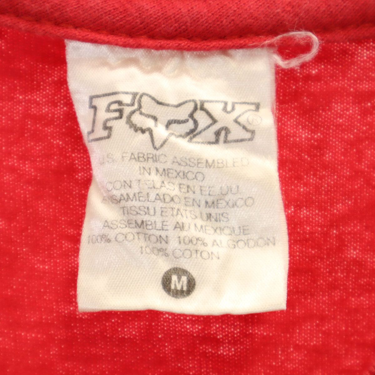 FOX フォックス バックプリント 半袖 Tシャツ M レッド メンズ 古着 