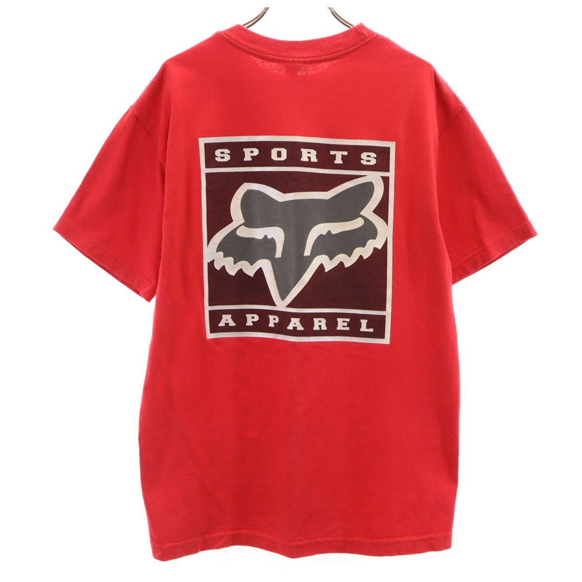 FOX フォックス バックプリント 半袖 Tシャツ M レッド メンズ 古着 