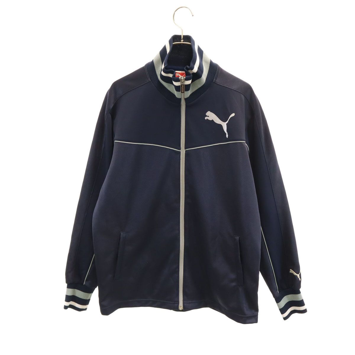 PUMA プーマ 日本製 トレーニング トラックジャケット L ネイビー系