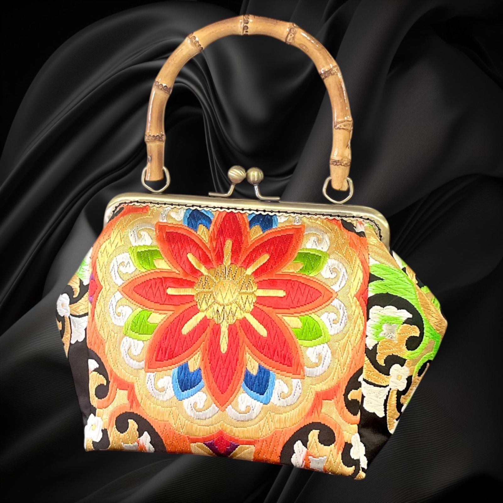 【No.988】着物リメイクバッグ、和風オリジナルバッグ、着物ショルダーバッグ 9,126円