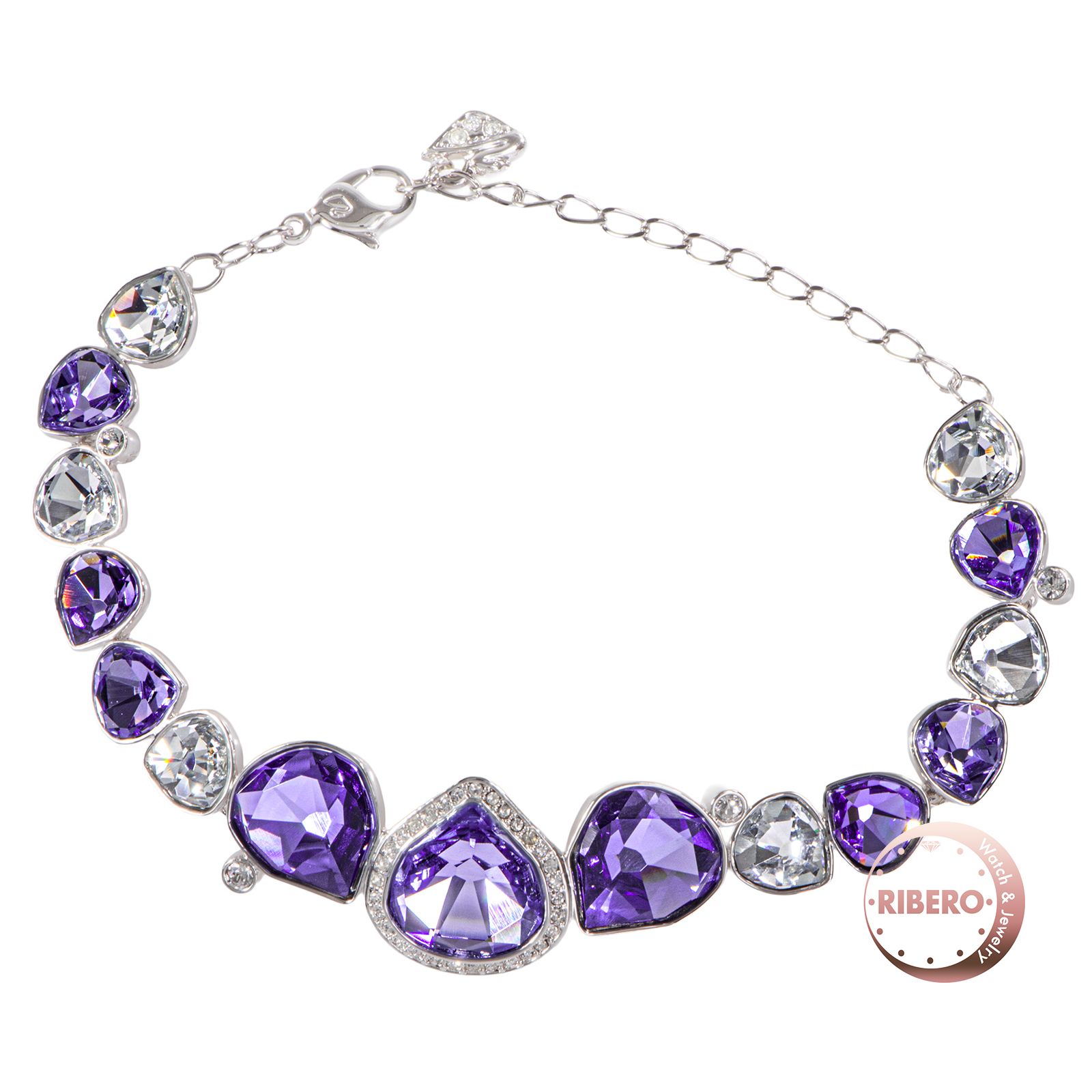 SWAROVSKI スワロフスキー Tatiana タチアナ ブレスレット クリスタル メタル パープル クリア【中古】 12,384円