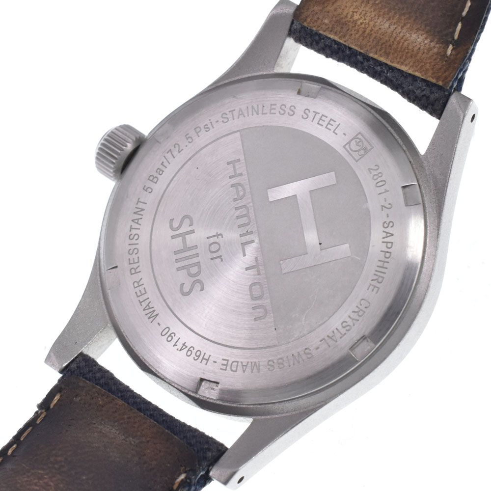【美品】Hamilton カーキ 手巻き腕時計 H694190 ハミルトン HAMILTON H694190 カーキ フィールド ブルー 手巻き メンズ