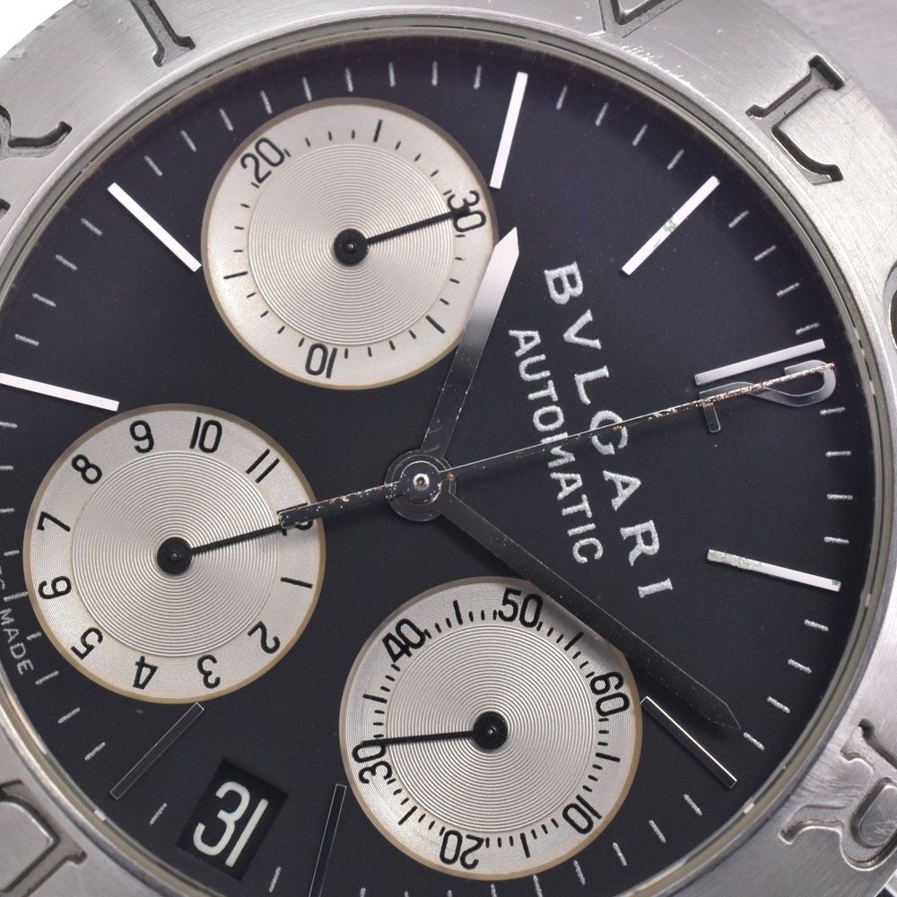 ブルガリディアゴノ スポーツ CH35S 素材SS ブラック/シルバー自動巻き ブルガリ BVLGARI CH35S AUTO ディアゴノ スポーツ クロノグラフ