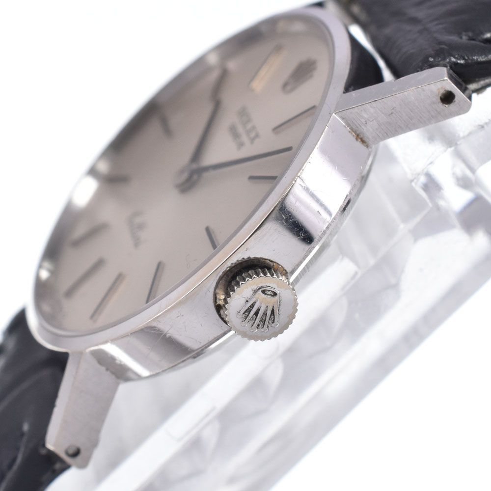 ロレックス ROLEX 3810 チェリーニ K18WG/レザー シルバー 手巻き