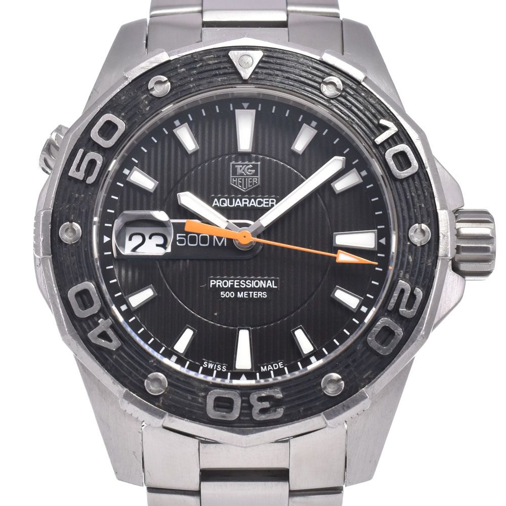タグホイヤー TAG HEUER WAJ1110.BA0870 アクアレーサー デイト ブラック クォーツ メンズ 良品 腕時計 N#148773